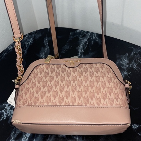 MICHAEL KORS Signature Jet Set Charm Small Dome Pink Crossbody NWT- MINOR DAMAGE - Picture 11 of 11